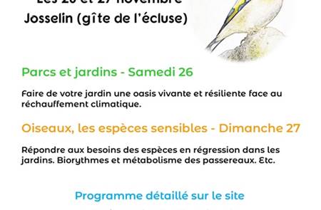 2 Stages sur la biodiversité et les oiseaux au jardin.